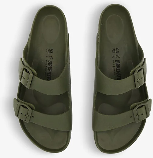 Mens Active Khaki Eva Arizona Double-Strap Leather Sandals Eur 43 / 9 Uk Men - Image 2