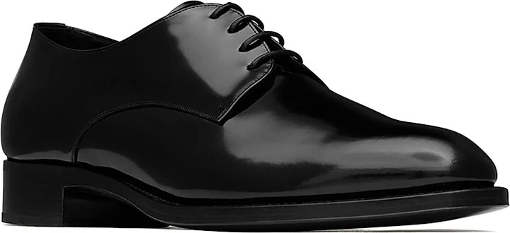Men's Adrien Derbies in Glazed Leather - Black - Size 7 - Image 3