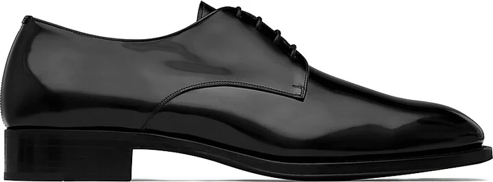 Men's Adrien Derbies in Glazed Leather - Black - Size 7