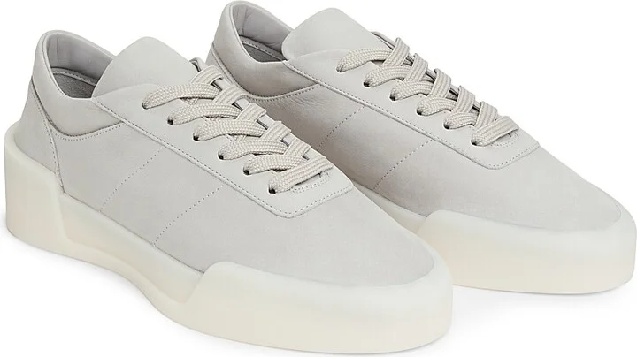 Men's Aerobic Low-Top Suede Sneakers - Light Grey Off White - Size 7 - Image 2