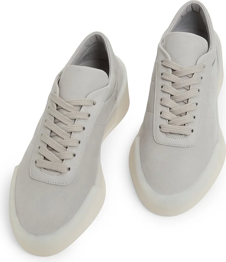 Men's Aerobic Low-Top Suede Sneakers - Light Grey Off White - Size 7 - Image 4