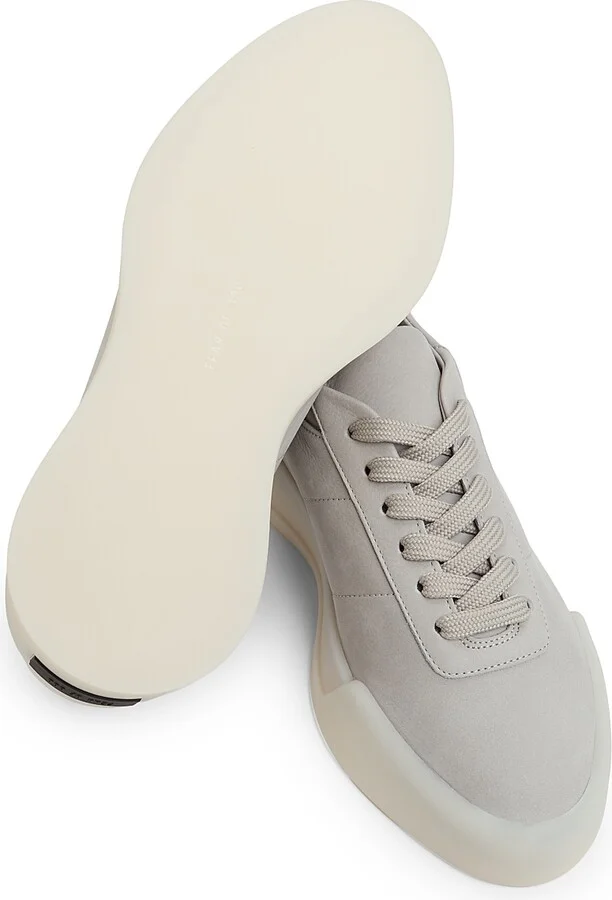 Men's Aerobic Low-Top Suede Sneakers - Light Grey Off White - Size 7 - Image 6