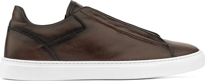 Men's Ainsworth Leather Low-Top Sneakers - Nappa Moro - Size 9.5