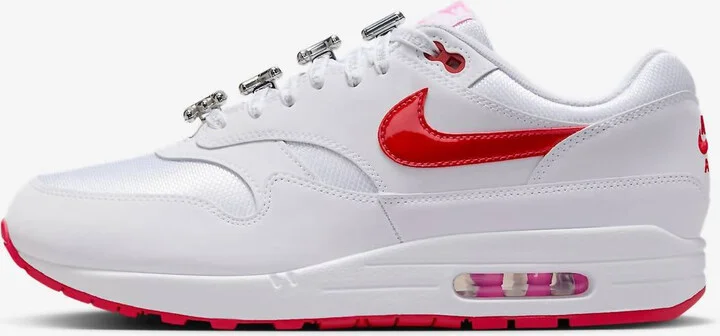 Men's Air Max 1 Premium Valentines Sneakers In White/university Red-Playful Pink