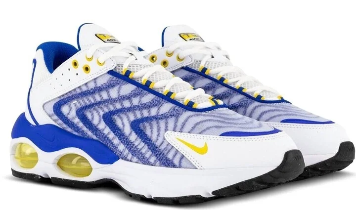 Men's Air Max Tw 1 Racer Sneaker Shoes In White/racer Blue/yellow