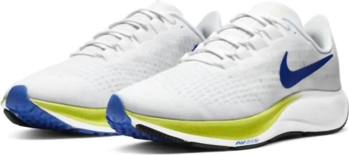 Men's Air Zoom Pegasus 37 Shoes In White/racer Blue/cyber Black