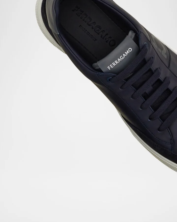 Men's Alaska Gancio Leather Low-Top Sneakers - Image 3