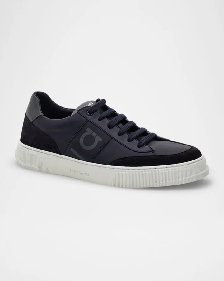 Men's Alaska Gancio Leather Low-Top Sneakers - Image 6