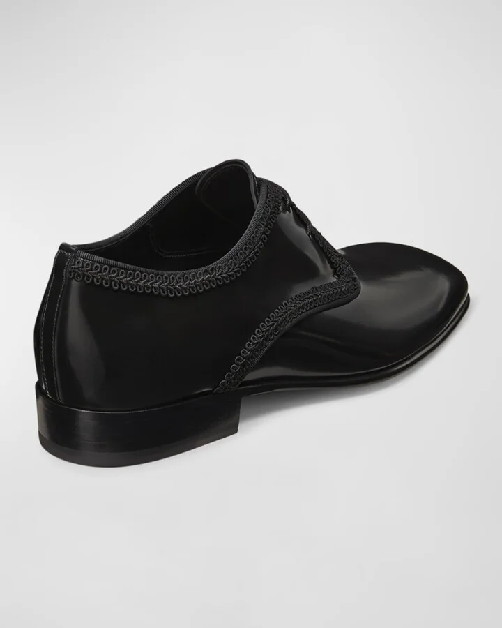 Men's Alastar Fabric-Trim Leather Derby Shoes - Image 3