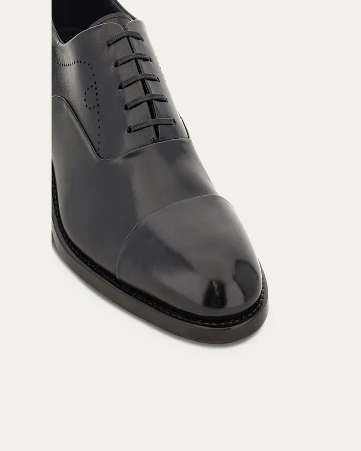 Men's Albert Tramezza Cap-Toe Brogue Leather Oxfords - Image 4