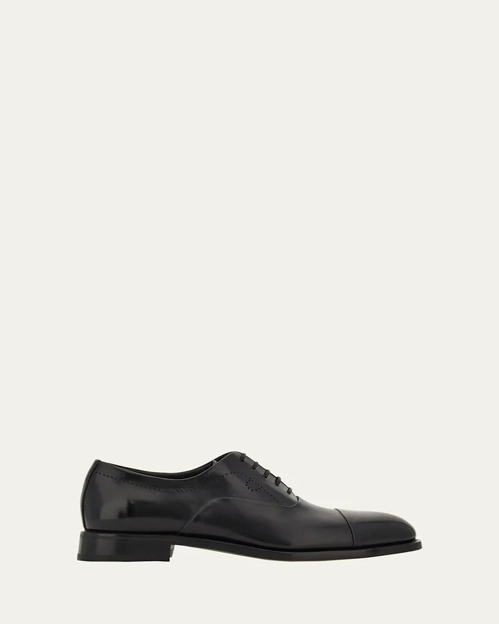 Men's Albert Tramezza Cap-Toe Brogue Leather Oxfords