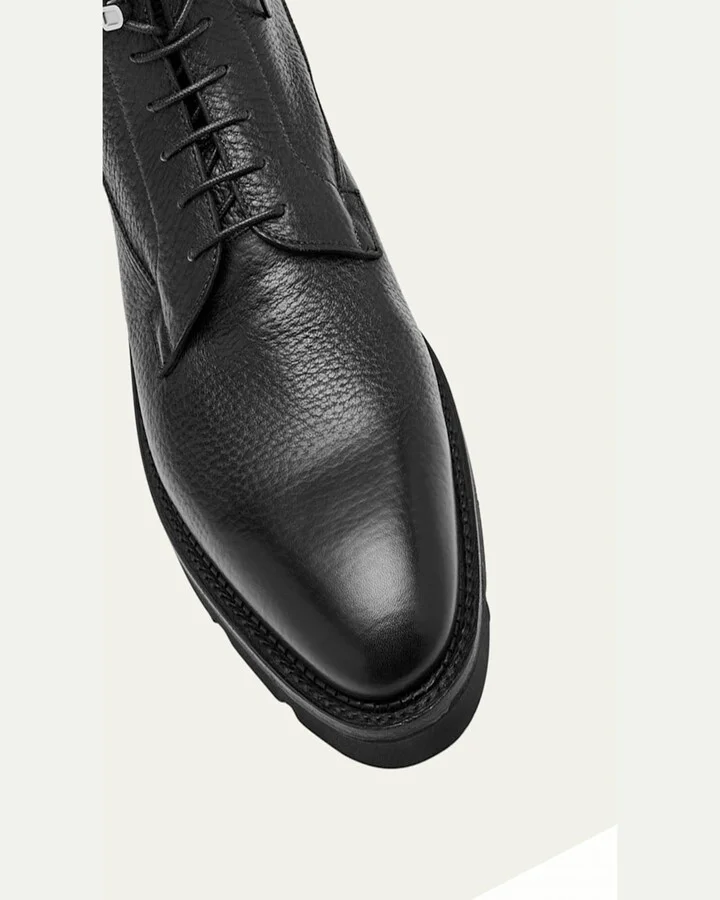 Men's Alder Grained Leather Hiking Boots - Image 3