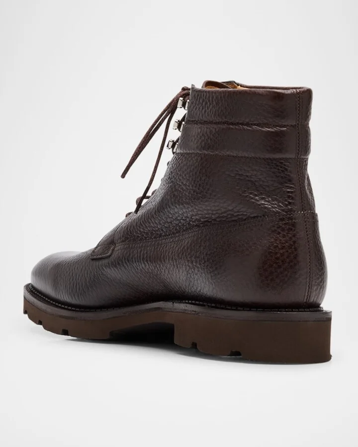 Men's Alder Grained Leather Hiking Boots - Image 4