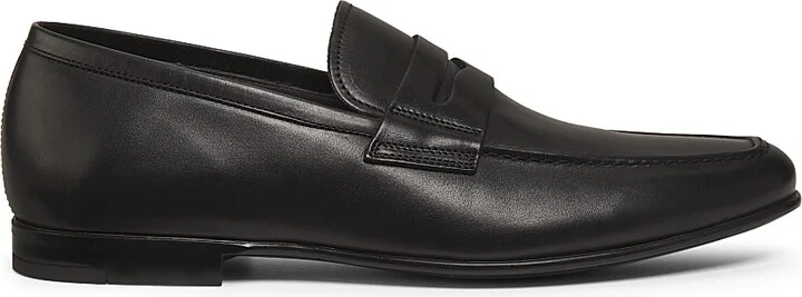 Men's Alek Leather Loafers - Nero - Size 9.5