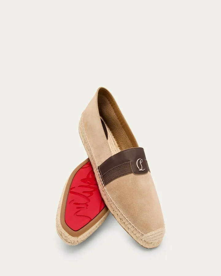Men's Alfarica Reversed Nubuck Leather Red-Sole Espadrilles - Image 2