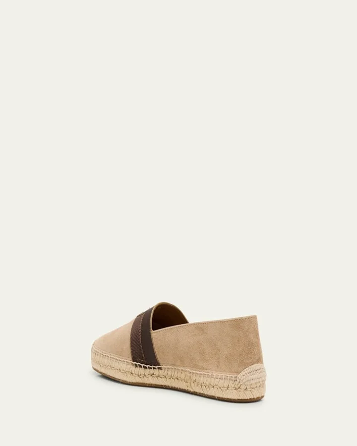 Men's Alfarica Reversed Nubuck Leather Red-Sole Espadrilles - Image 3