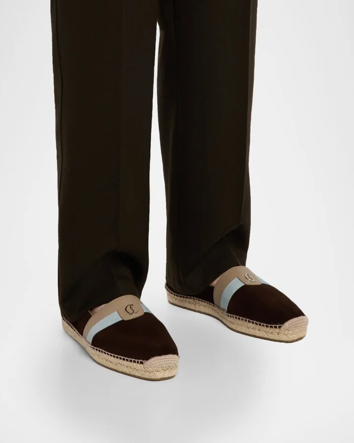 Men's Alfarica Reversed Nubuck Leather Red-Sole Espadrilles - Image 6