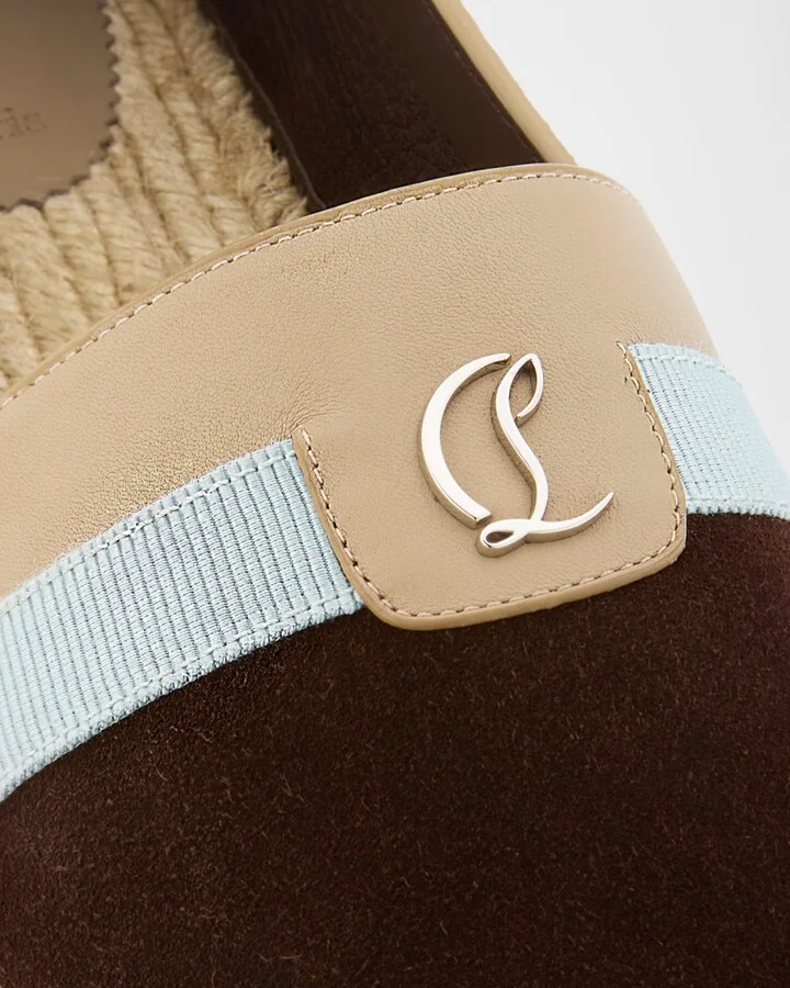 Men's Alfarica Reversed Nubuck Leather Red-Sole Espadrilles - Image 7