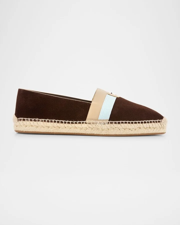 Men's Alfarica Reversed Nubuck Leather Red-Sole Espadrilles