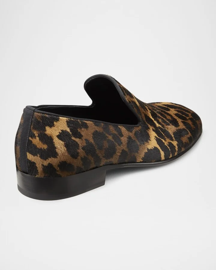 Men's Alfred Leopard-Print Calf Hair Loafers - Image 2