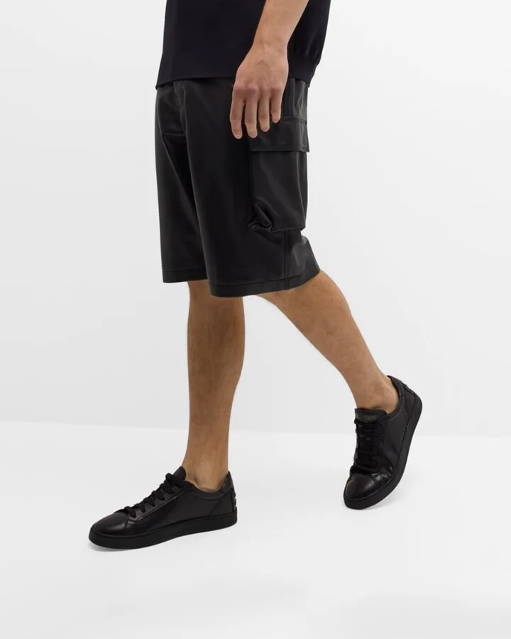 Men's Allacciata Cassetta Leather Low-Top Sneakers - Image 4