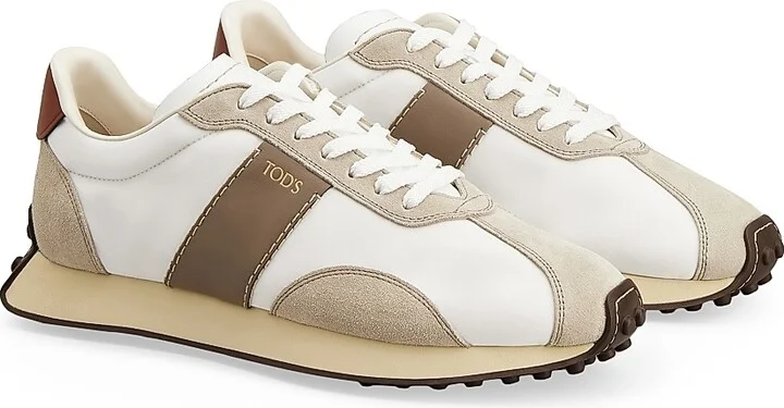 Men's Allacciato Sportivo Active Sneakers - Bianco Light Brown - Size 6 - Image 2
