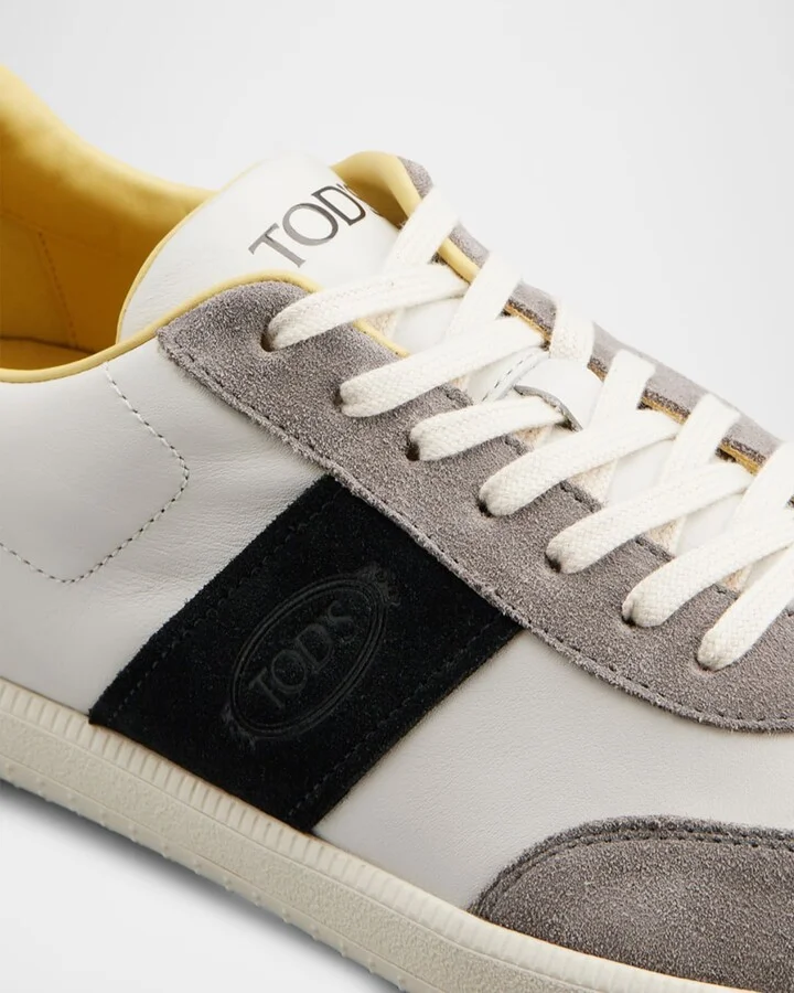 Men's Allascciata Cassetta Leggera Leather Low-Top Sneakers - Image 2
