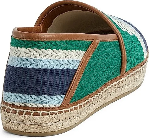 Men's Alonso Woven Logo Espadrilles - Green - Size 9 - Image 3