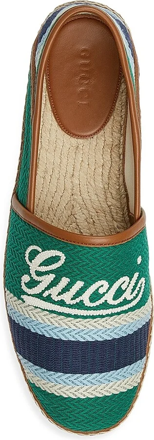 Men's Alonso Woven Logo Espadrilles - Green - Size 9 - Image 4