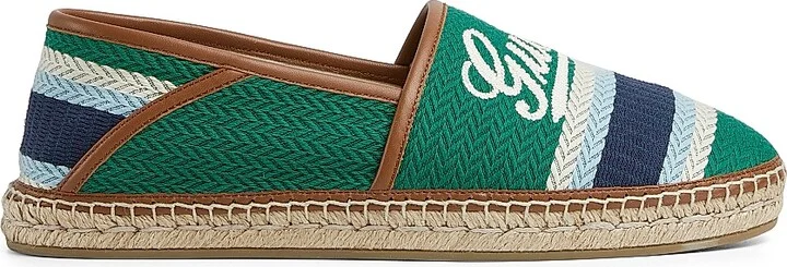 Men's Alonso Woven Logo Espadrilles - Green - Size 9