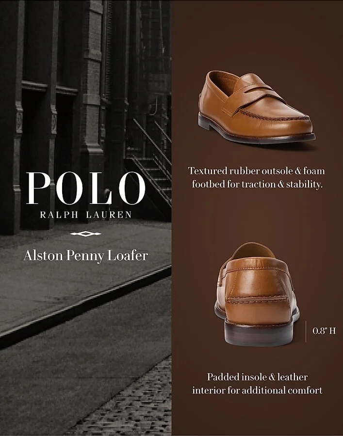 Men's Alston Penny Full-Grain Loafers - Tan - Size 10 - Image 5