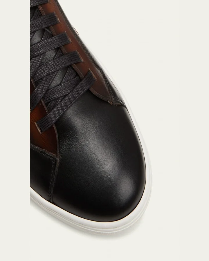 Men's Amadeo Bicolor Leather Low-Top Sneakers - Image 2