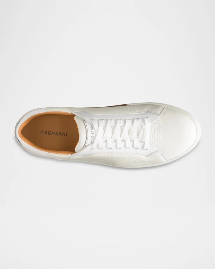 Men's Amadeo Tumbled Leather Low-Top Sneakers - Image 2