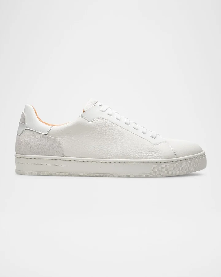 Men's Amadeo Tumbled Leather Low-Top Sneakers