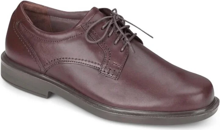 Men's Ambassador Lace Up Oxford Shoes - Double Wide Width In Brown