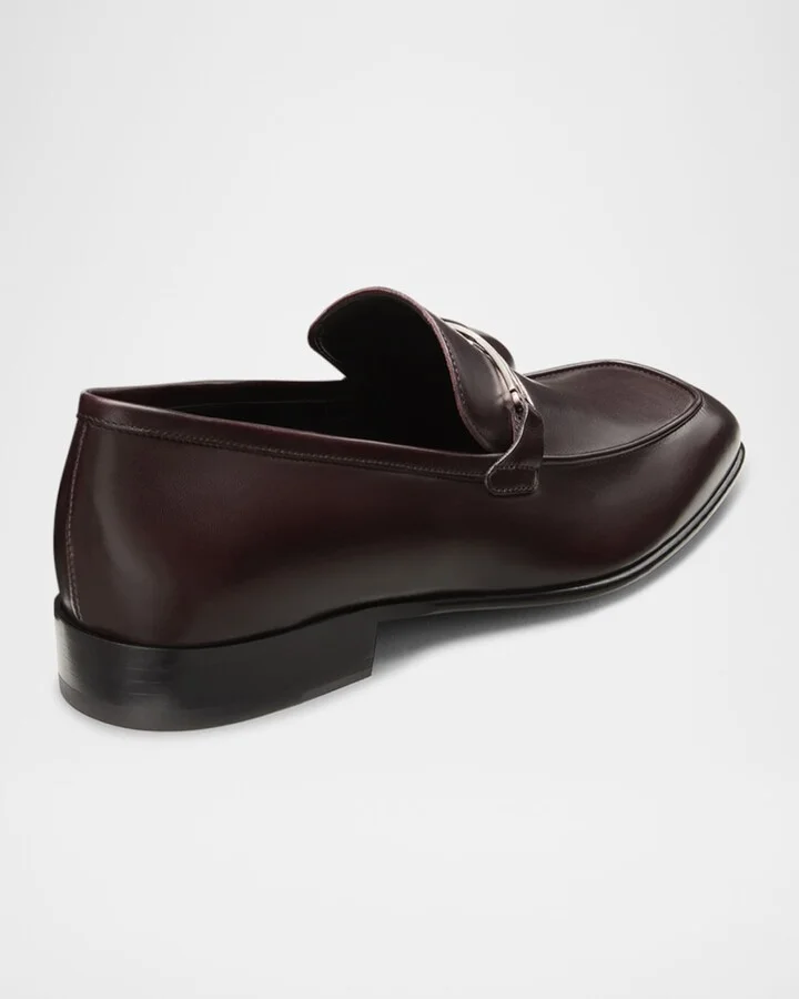 Men's Ambrose Leather Lattice-Bit Loafers - Image 3