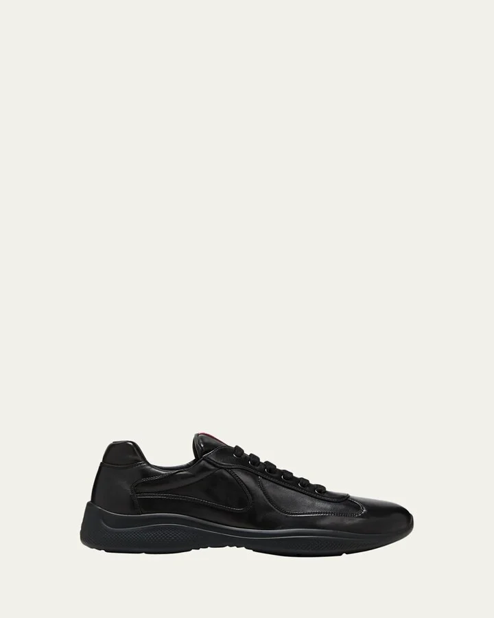 Men's Americas Cup Napa Leather Low-Top Sneakers