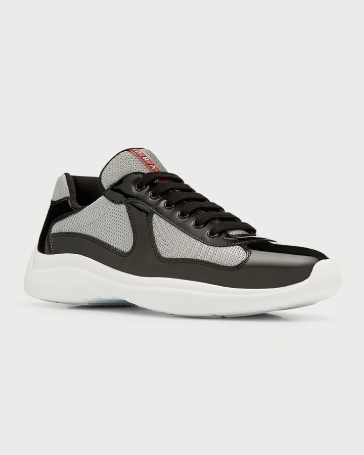 Men's America's Cup Patent Leather Patchwork Sneakers - Image 7