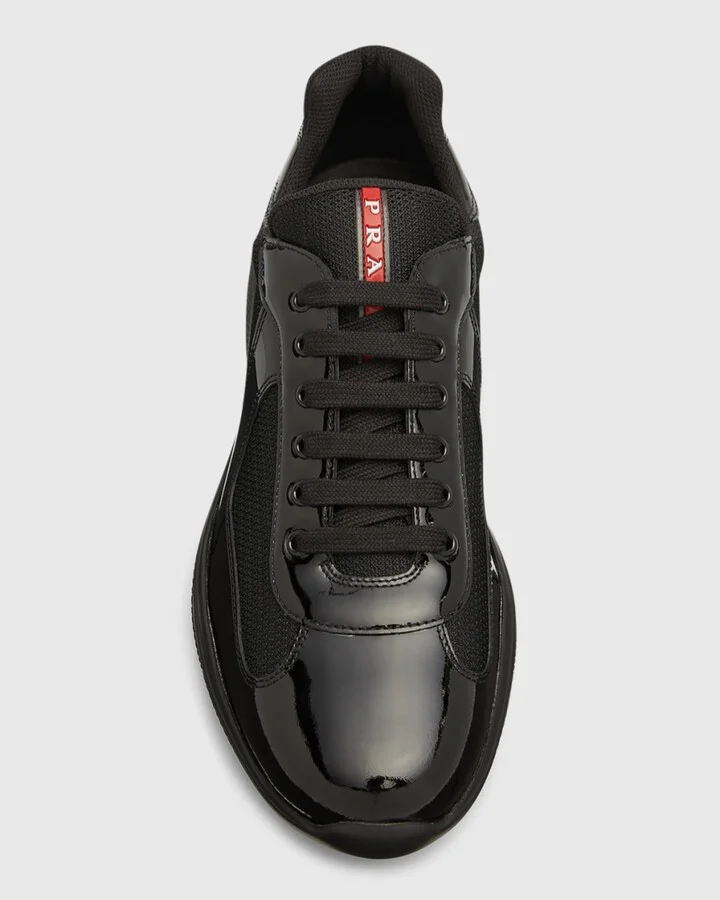 Men's America's Cup Patent Leather Patchwork Sneakers - Image 8