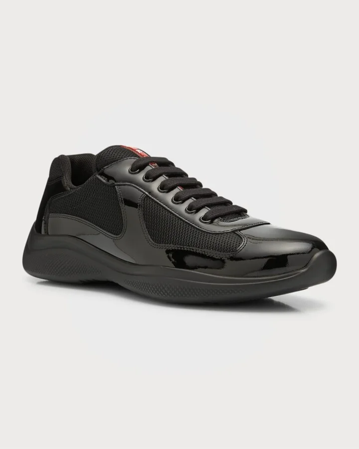Men's America's Cup Patent Leather Patchwork Sneakers - Image 11