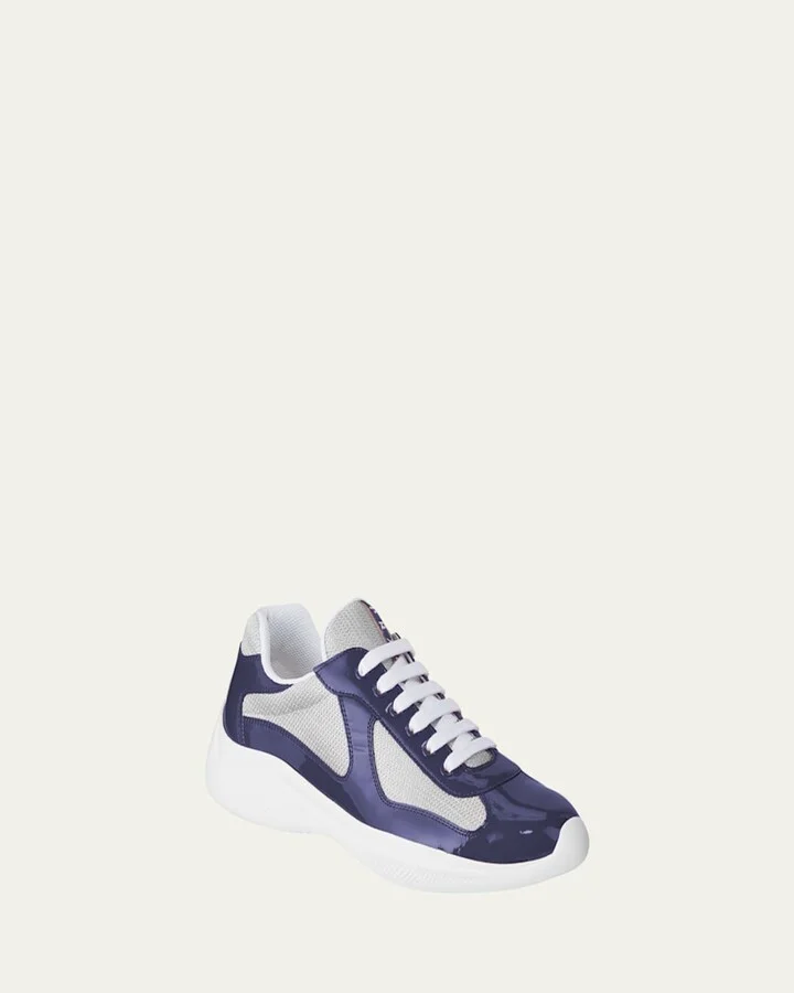 Men's America's Cup Patent Leather Patchwork Sneakers - Image 4
