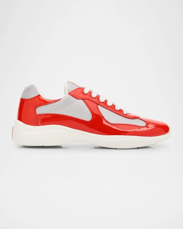 Men's America's Cup Patent Leather Patchwork Sneakers