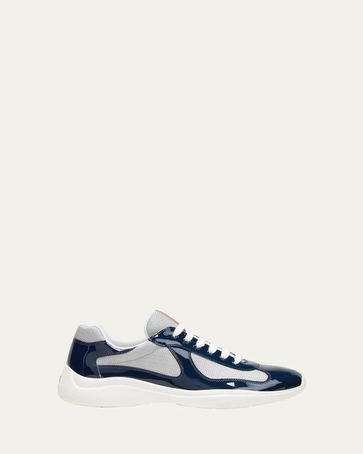 Men's America's Cup Patent Leather Patchwork Sneakers