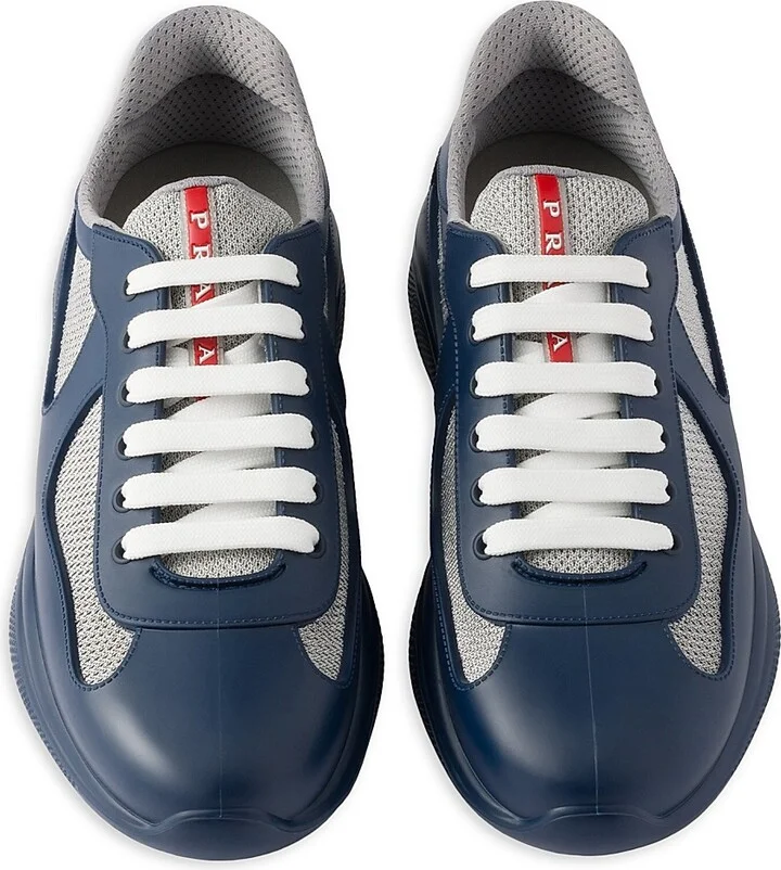 Men's America's Cup Soft Rubber and Bike Fabric Sneakers - Navy - Size 6 - Image 2