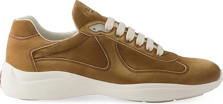 Men's America's Cup Suede Sneakers - Beige Khaki - Size 7.5 - Image 8