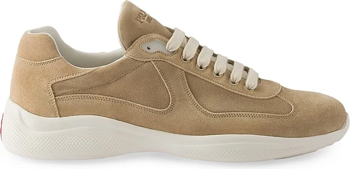 Men's America's Cup Suede Sneakers - Beige Khaki - Size 7.5