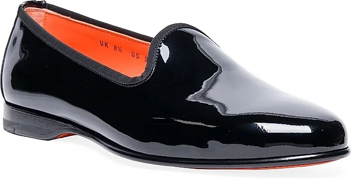 Men's Andrea Patent Leather Formal Loafers - Black - Size 7.5 - Image 2