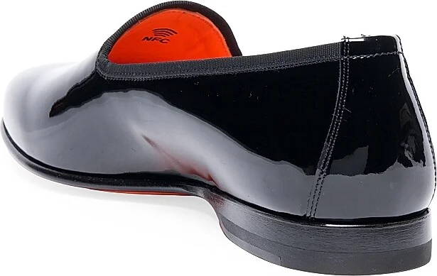 Men's Andrea Patent Leather Formal Loafers - Black - Size 7.5 - Image 4