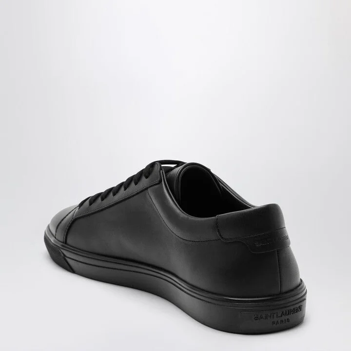 Men's Andy Low-Top Sneakers In Black Leather - Image 2