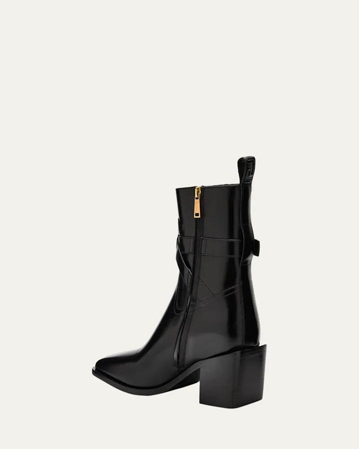 Men's Angelo Leather Zip Ankle Boots - Image 7